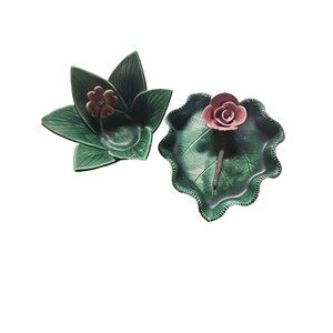 Sid Harper Georgia Handmade Ceramic Scalloped Leaf & Flower – Folk Art Decor